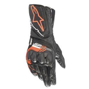 Γάντια μοτοσικλέτας Alpinestars SP-8 μαύρο-φλούο κόκκινο