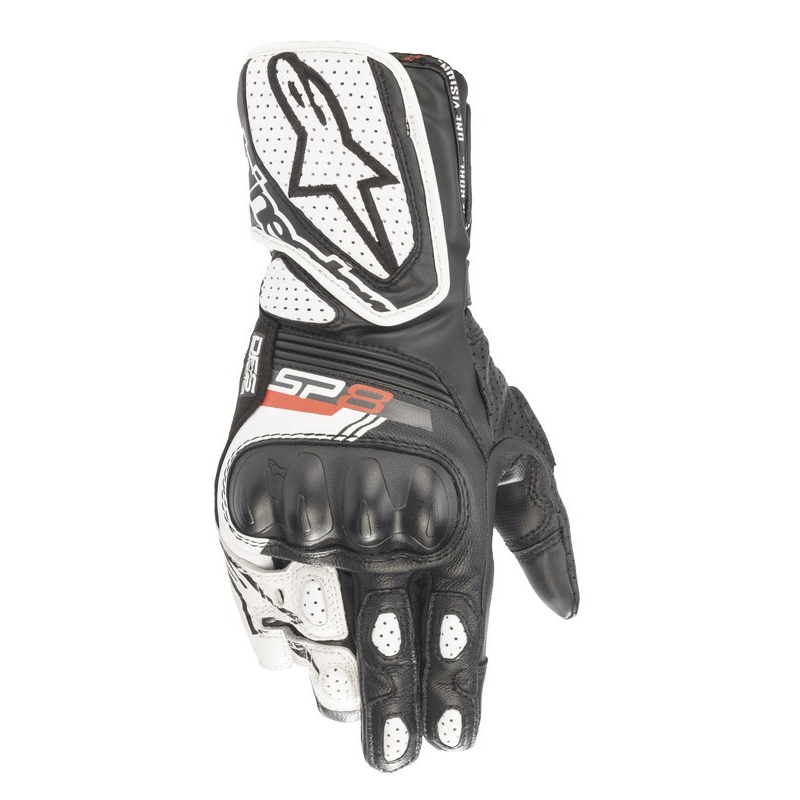 Γυναικεία γάντια μοτοσικλέτας Alpinestars SP-8 μαύρο και λευκό