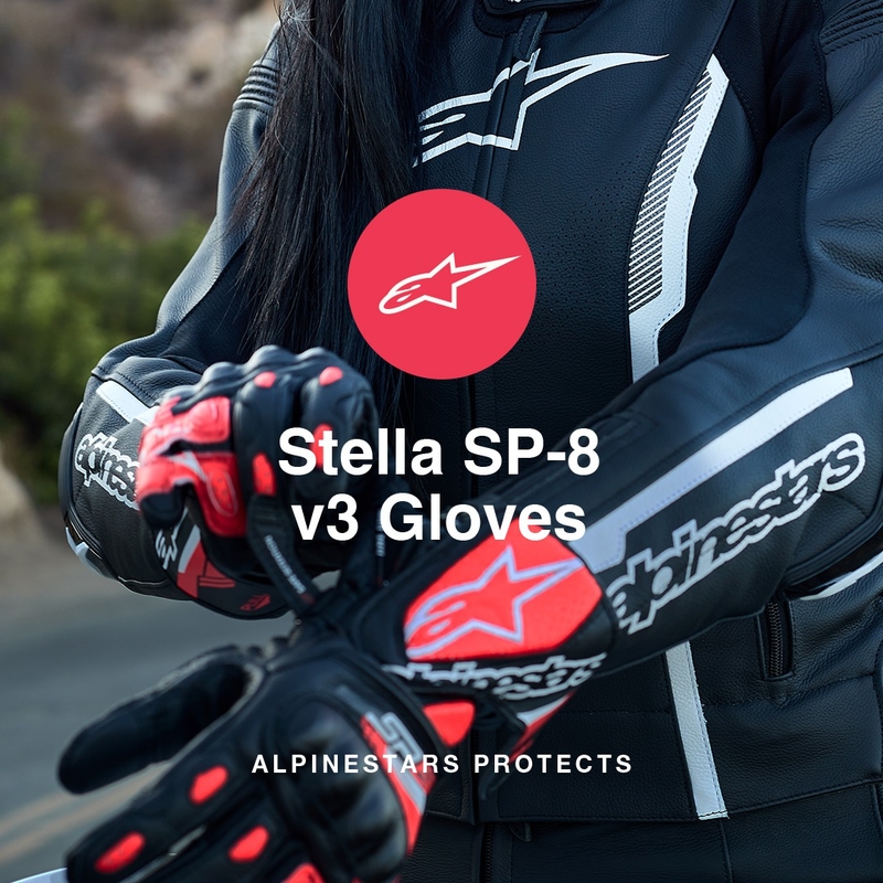 Γυναικεία γάντια μοτοσικλέτας Alpinestars SP-8 μαύρο και λευκό