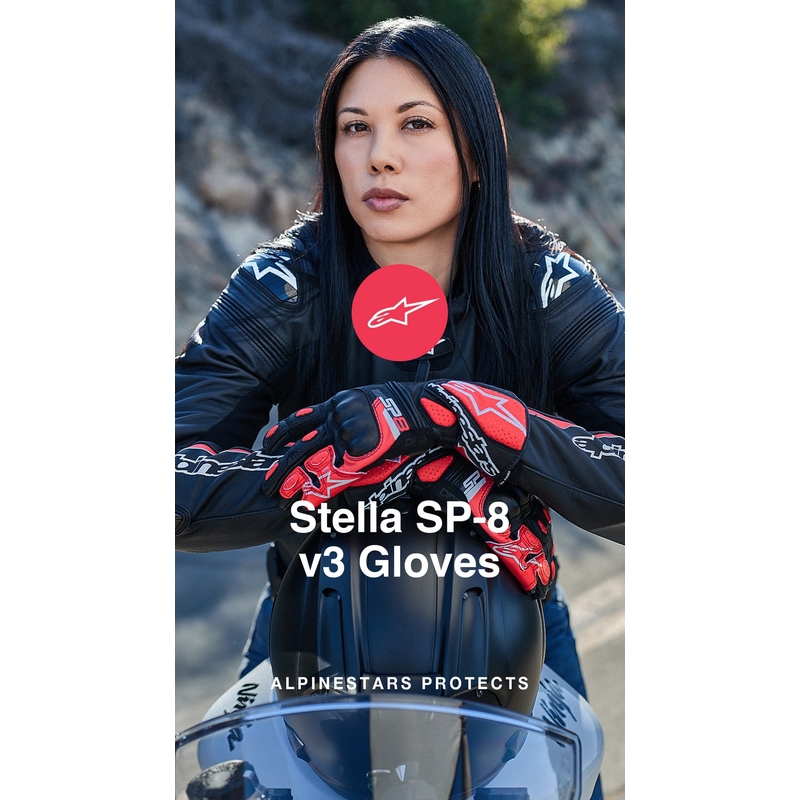 Γυναικεία γάντια μοτοσικλέτας Alpinestars SP-8 μαύρο και λευκό