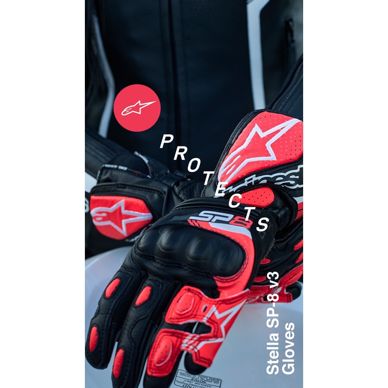 Γυναικεία γάντια μοτοσικλέτας Alpinestars SP-8 μαύρο και λευκό