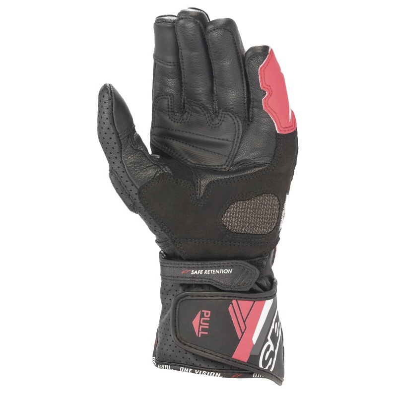 Γυναικεία γάντια μοτοσικλέτας Alpinestars SP-8 μαύρα, λευκά και ροζ