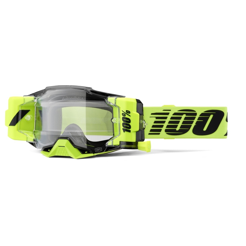 Γυαλιά Motocross 100% - ΗΠΑ Armega Forecast fluo green (διαφανές γυαλί)