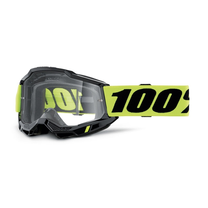 Γυαλιά Motocross 100% ACCURI 2 OTG μαύρο-κίτρινο (διαφανές plexi)