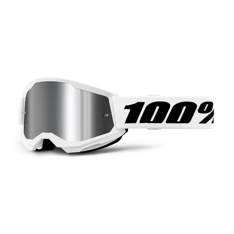 Παιδικά γυαλιά motocross 100% STRATA 2 λευκό ασημί plexi