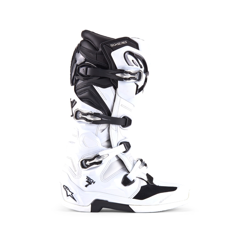 Μπότες μοτοσικλέτας Alpinestars Tech 7 λευκές-μαύρες