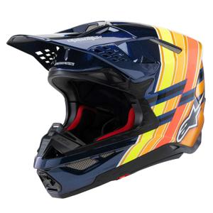 Alpinestars Supertech S-M10 κράνος motocross TROY LEE DESIGNS μαργαριταρένιο μπλε-φλούο πορτοκαλί-κίτρινο-κόκκινο