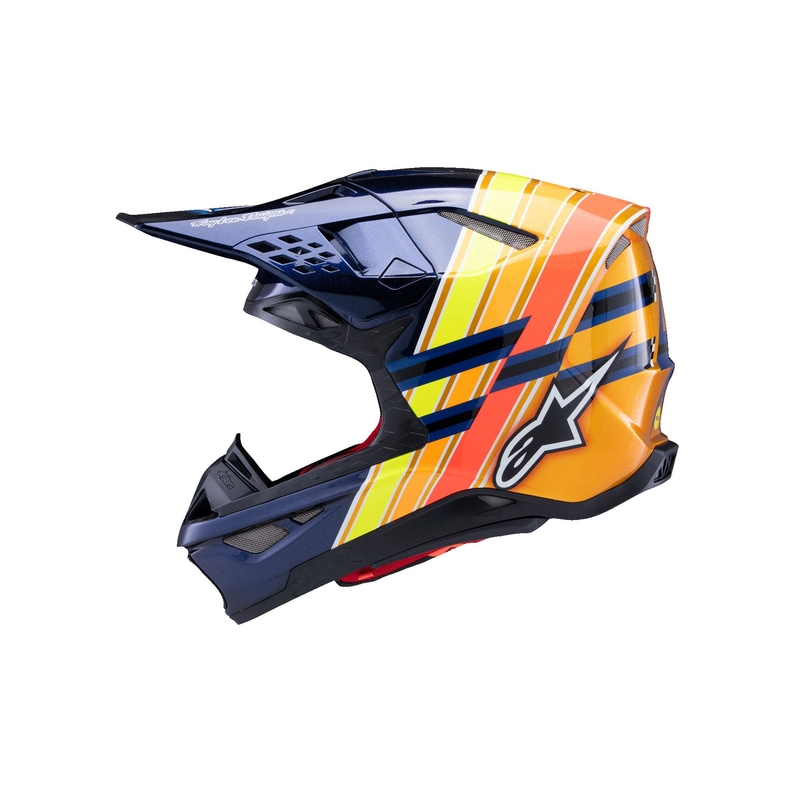 Alpinestars Supertech S-M10 κράνος motocross TROY LEE DESIGNS μαργαριταρένιο μπλε-φλούο πορτοκαλί-κίτρινο-κόκκινο