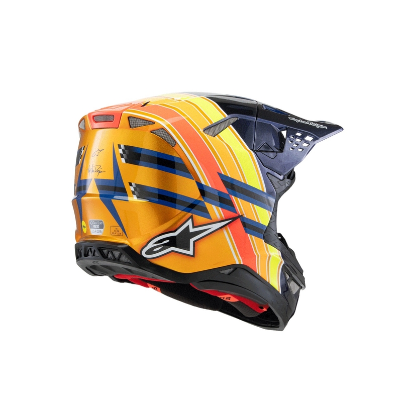 Alpinestars Supertech S-M10 κράνος motocross TROY LEE DESIGNS μαργαριταρένιο μπλε-φλούο πορτοκαλί-κίτρινο-κόκκινο