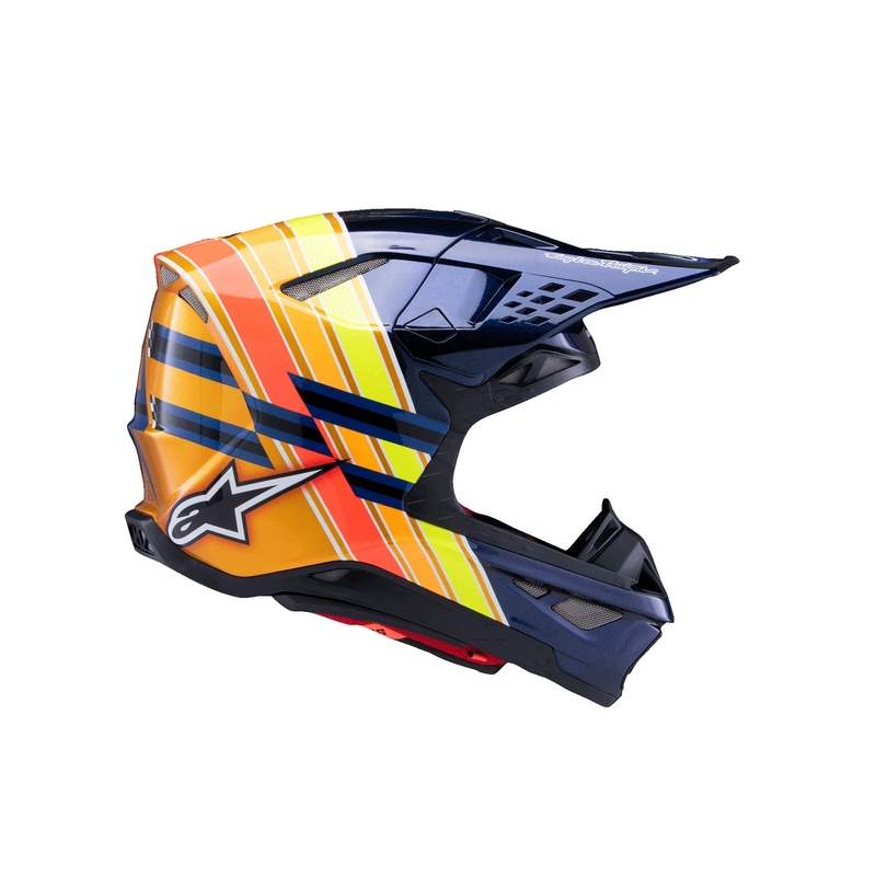 Alpinestars Supertech S-M10 κράνος motocross TROY LEE DESIGNS μαργαριταρένιο μπλε-φλούο πορτοκαλί-κίτρινο-κόκκινο