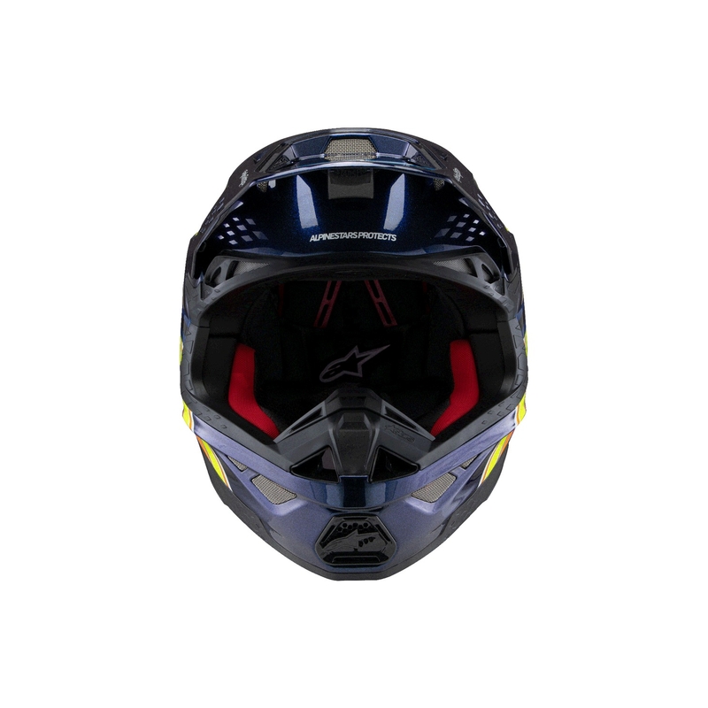 Alpinestars Supertech S-M10 κράνος motocross TROY LEE DESIGNS μαργαριταρένιο μπλε-φλούο πορτοκαλί-κίτρινο-κόκκινο