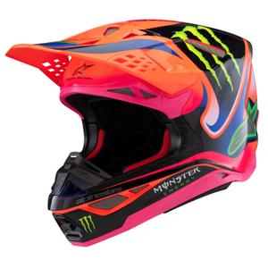 Alpinestars Supertech S-M10 κράνος motocross HAIDEN DEEGAN fluo πορτοκαλί-μωβ-ροζ-πράσινο 2025