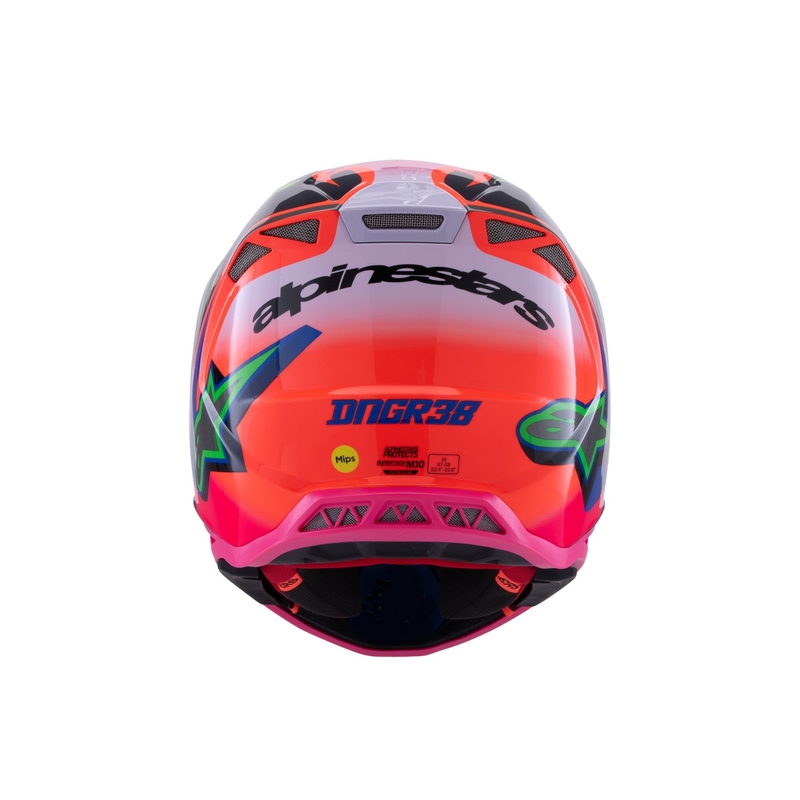 Alpinestars Supertech S-M10 HAIDEN DEEGAN κράνος μοτοκρός φλούο πορτοκαλί-μοβ-ροζ-πράσινο