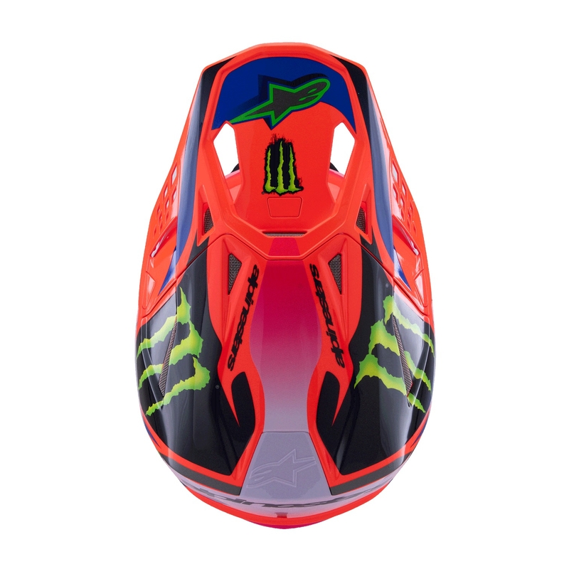 Alpinestars Supertech S-M10 HAIDEN DEEGAN κράνος μοτοκρός φλούο πορτοκαλί-μοβ-ροζ-πράσινο