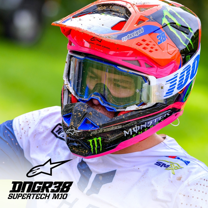 Alpinestars Supertech S-M10 HAIDEN DEEGAN κράνος μοτοκρός φλούο πορτοκαλί-μοβ-ροζ-πράσινο