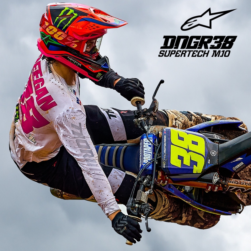 Alpinestars Supertech S-M10 HAIDEN DEEGAN κράνος μοτοκρός φλούο πορτοκαλί-μοβ-ροζ-πράσινο