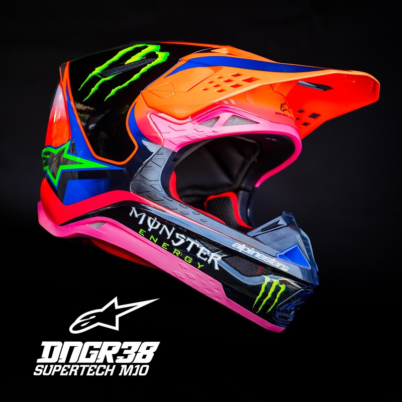 Alpinestars Supertech S-M10 HAIDEN DEEGAN κράνος μοτοκρός φλούο πορτοκαλί-μοβ-ροζ-πράσινο