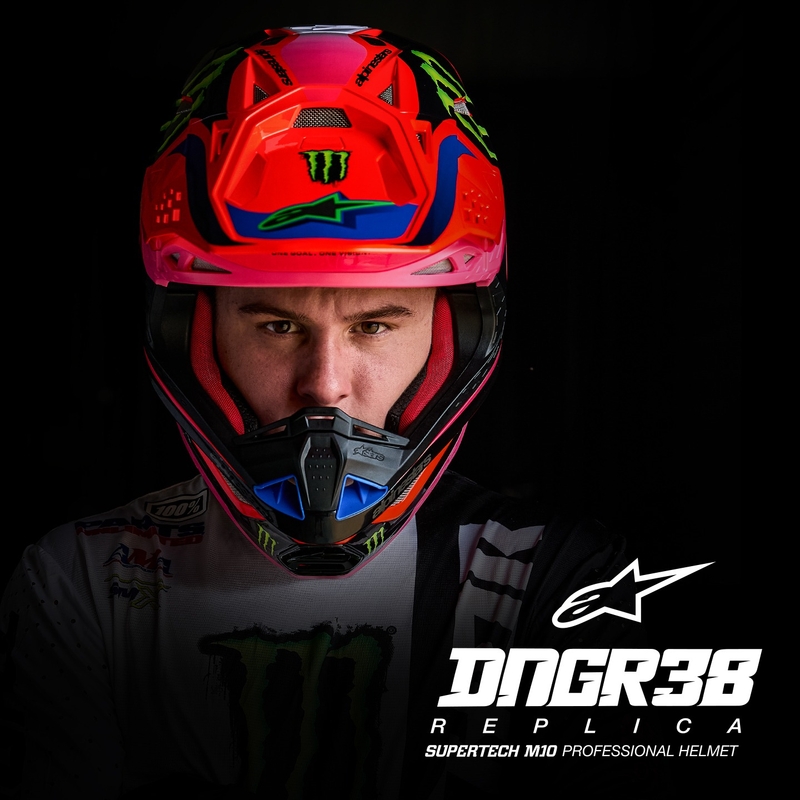Alpinestars Supertech S-M10 HAIDEN DEEGAN κράνος μοτοκρός φλούο πορτοκαλί-μοβ-ροζ-πράσινο