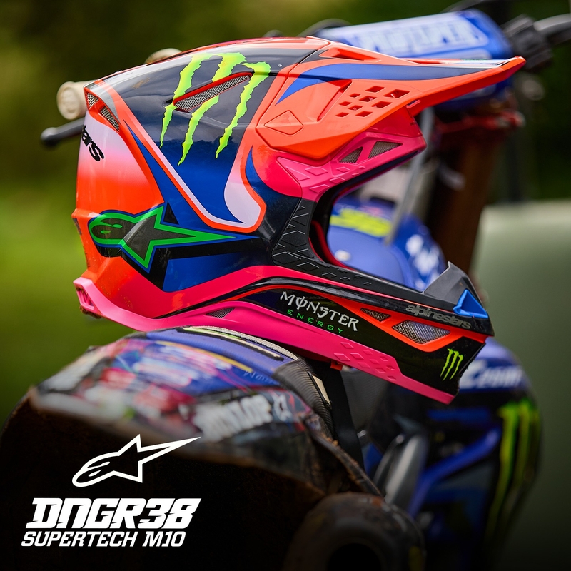 Alpinestars Supertech S-M10 HAIDEN DEEGAN κράνος μοτοκρός φλούο πορτοκαλί-μοβ-ροζ-πράσινο