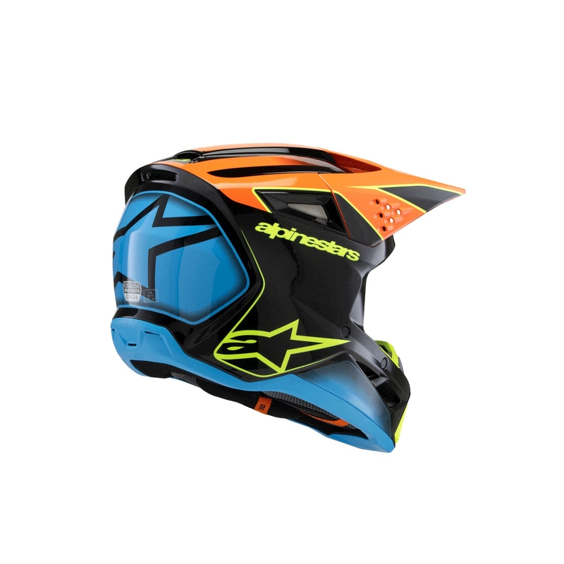 Παιδικό κράνος motocross Alpinestars S-M3 FRAY μαύρο-φλουορ πορτοκαλί-φλουορ κίτρινο-τυρκουάζ