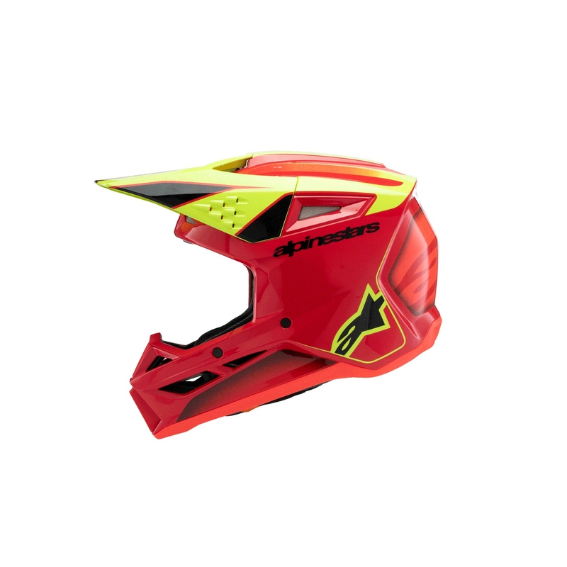 Παιδικό κράνος motocross Alpinestars S-M3 FRAY κόκκινο-φλουορ κίτρινο-μαύρο