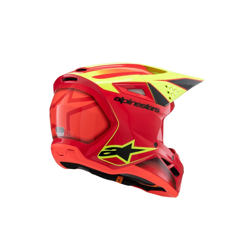 Παιδικό κράνος motocross Alpinestars S-M3 FRAY κόκκινο-φλουορ κίτρινο-μαύρο