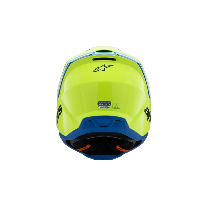 Παιδικό κράνος motocross Alpinestars S-M3 RADIUM, φθορίζον κίτρινο-μαύρο-μπλε