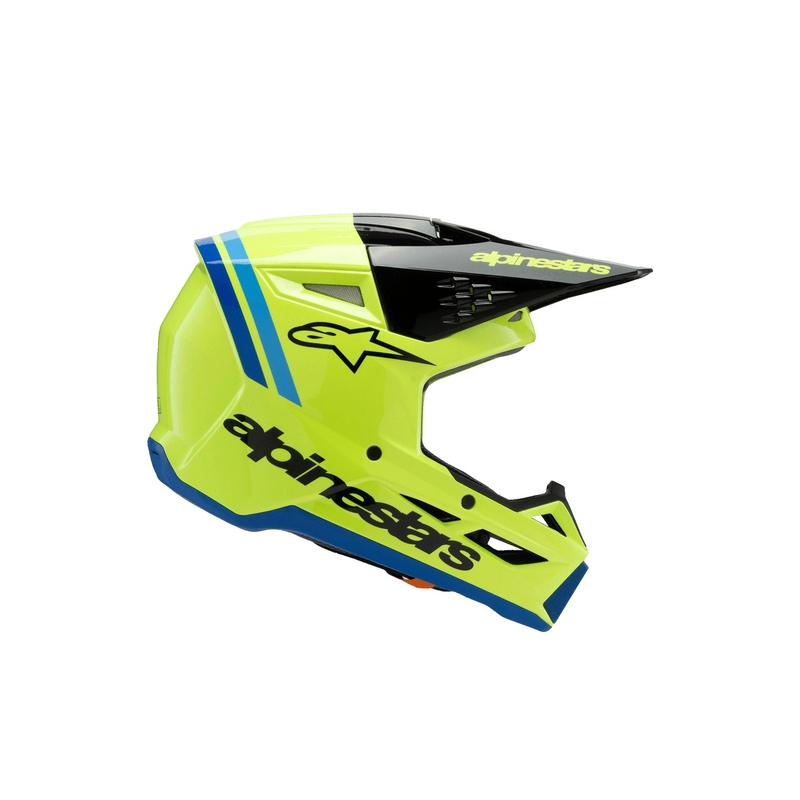 Παιδικό κράνος motocross Alpinestars S-M3 RADIUM, φθορίζον κίτρινο-μαύρο-μπλε