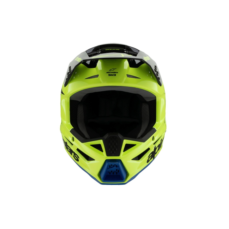 Παιδικό κράνος motocross Alpinestars S-M3 RADIUM, φθορίζον κίτρινο-μαύρο-μπλε