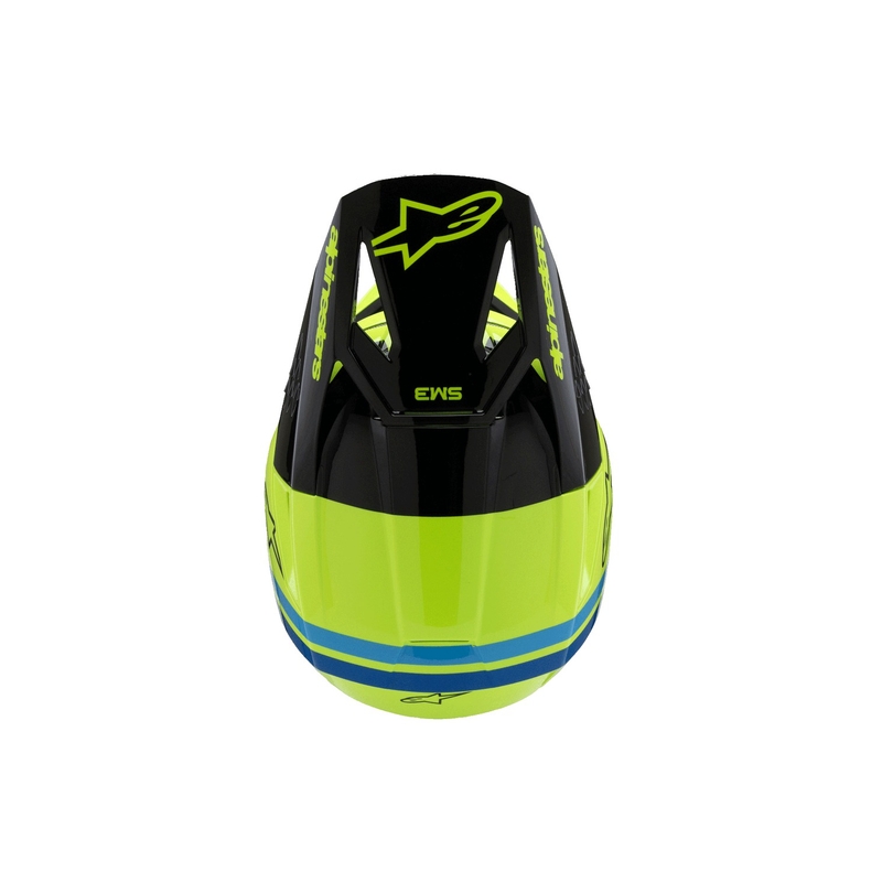 Παιδικό κράνος motocross Alpinestars S-M3 RADIUM, φθορίζον κίτρινο-μαύρο-μπλε