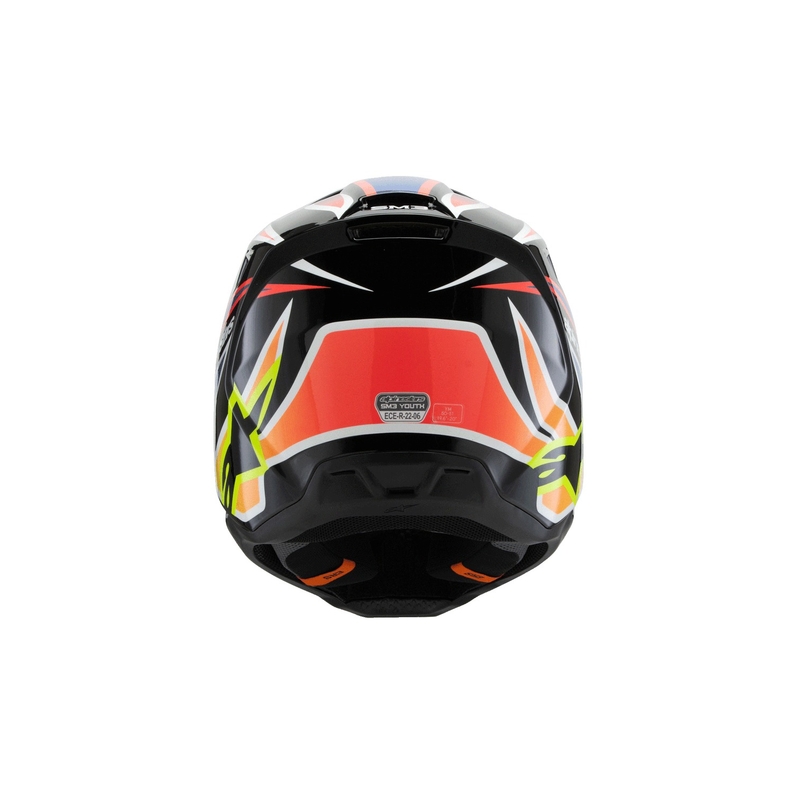 Παιδικό κράνος motocross Alpinestars S-M3 WURX μαύρο-φλουό κίτρινο-μπλε-κόκκινο