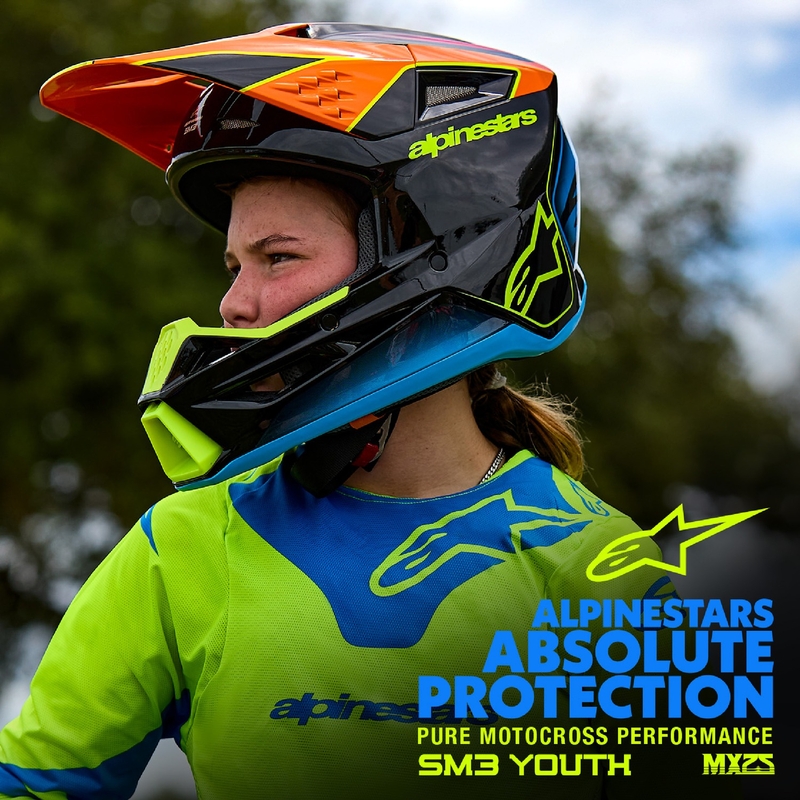 Κράνος Motocross Alpinestars S-M3 Solid για παιδιά, ματ μαύρο