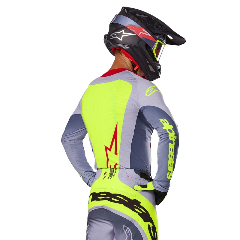 Alpinestars Techstar Melt φανέλα motocross κόκκινο-γκρι
