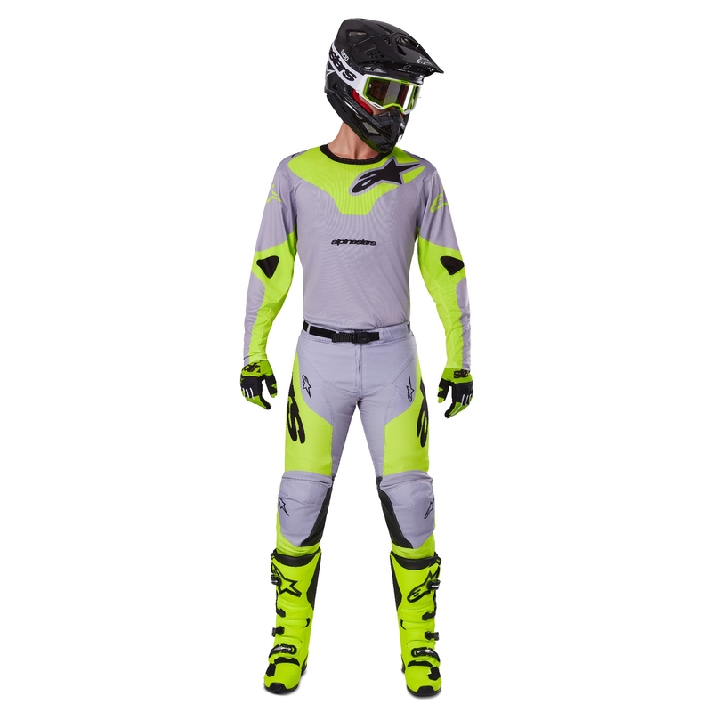 Alpinestars Racer Veil φανέλα motocross γκρι-κίτρινο φλούο