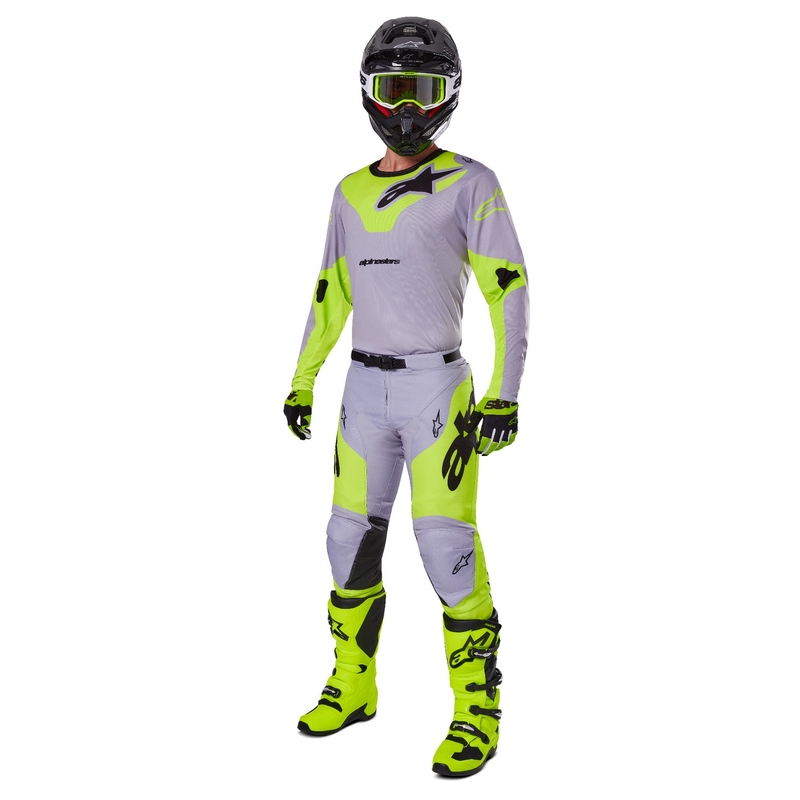 Alpinestars Racer Veil φανέλα motocross γκρι-κίτρινο φλούο