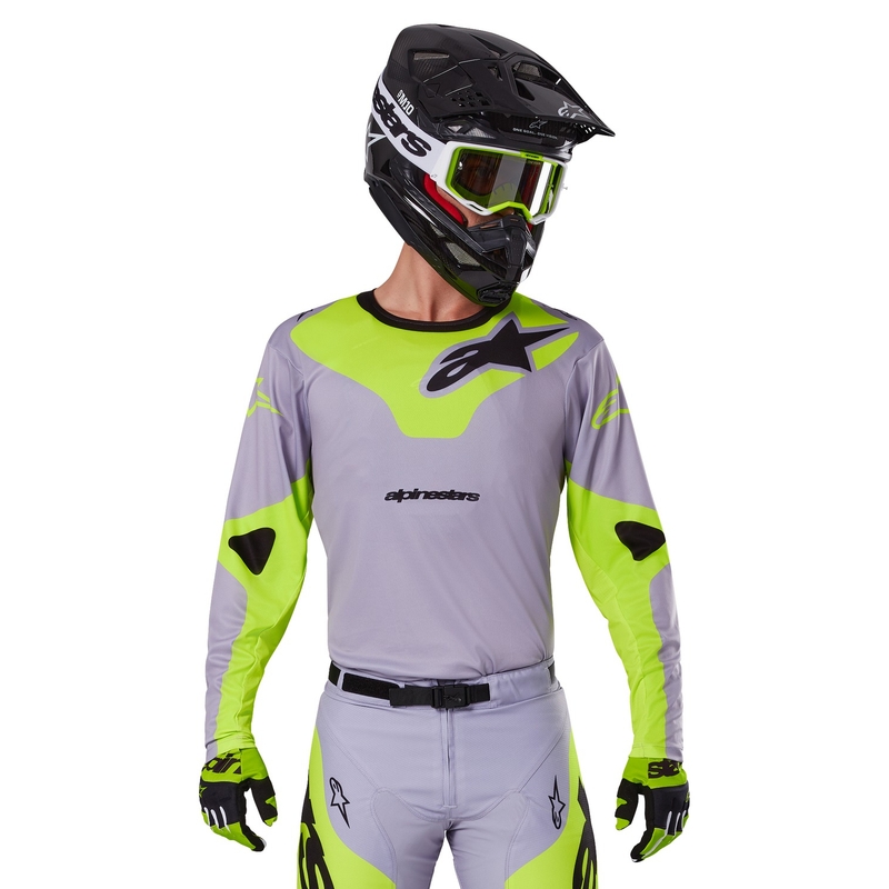 Alpinestars Racer Veil φανέλα motocross γκρι-κίτρινο φλούο