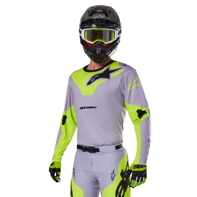 Alpinestars Racer Veil φανέλα motocross γκρι-κίτρινο φλούο