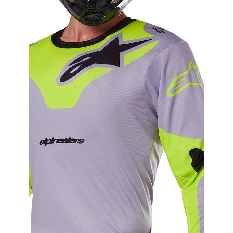 Alpinestars Racer Veil φανέλα motocross γκρι-κίτρινο φλούο