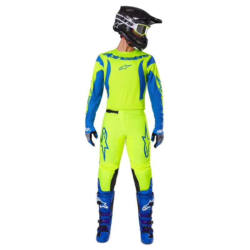 Alpinestars Fluid Haul φανέλα motocross fluo κίτρινο-μπλε