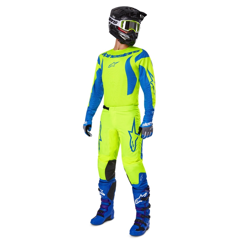 Alpinestars Fluid Haul φανέλα motocross fluo κίτρινο-μπλε