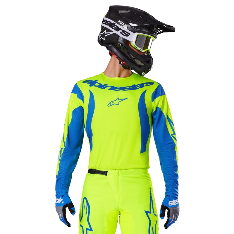 Alpinestars Fluid Haul φανέλα motocross fluo κίτρινο-μπλε