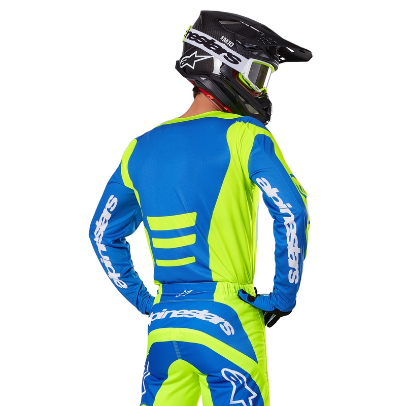 Alpinestars Fluid Haul φανέλα motocross fluo κίτρινο-μπλε