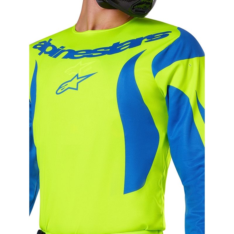 Alpinestars Fluid Haul φανέλα motocross fluo κίτρινο-μπλε