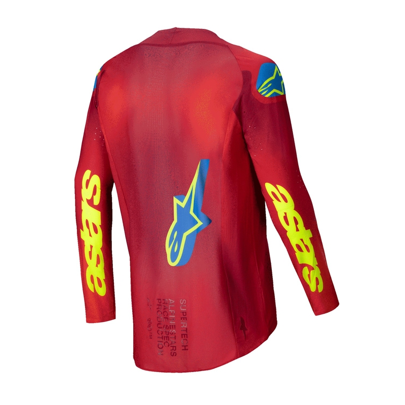 Alpinestars Supertech Maker κόκκινη-φλούο κίτρινη φανέλα motocross