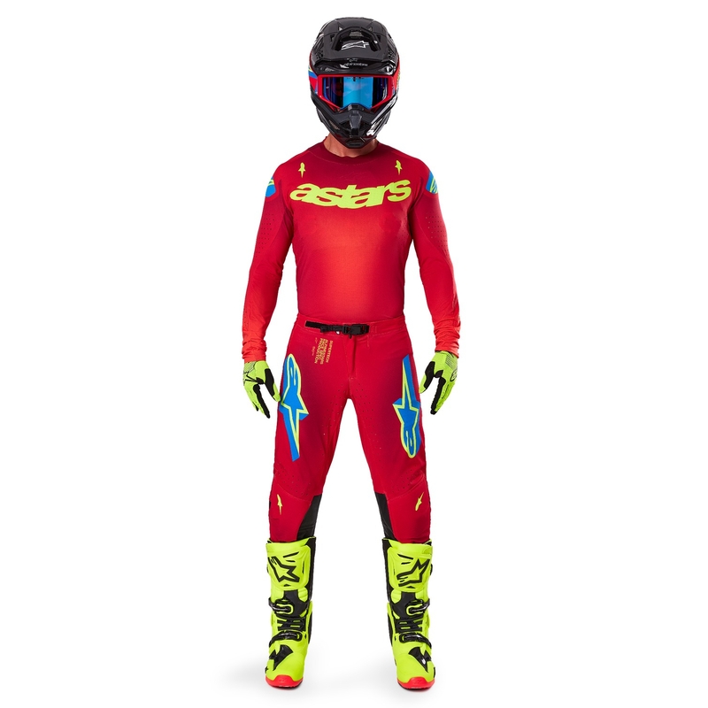 Alpinestars Supertech Maker κόκκινη-φλούο κίτρινη φανέλα motocross