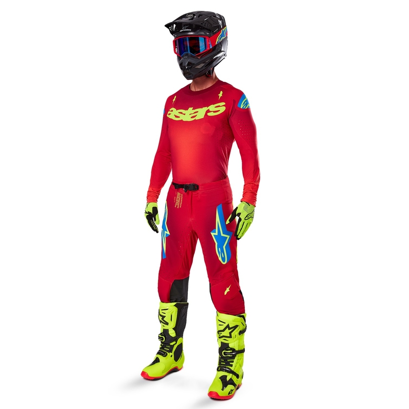 Alpinestars Supertech Maker κόκκινη-φλούο κίτρινη φανέλα motocross