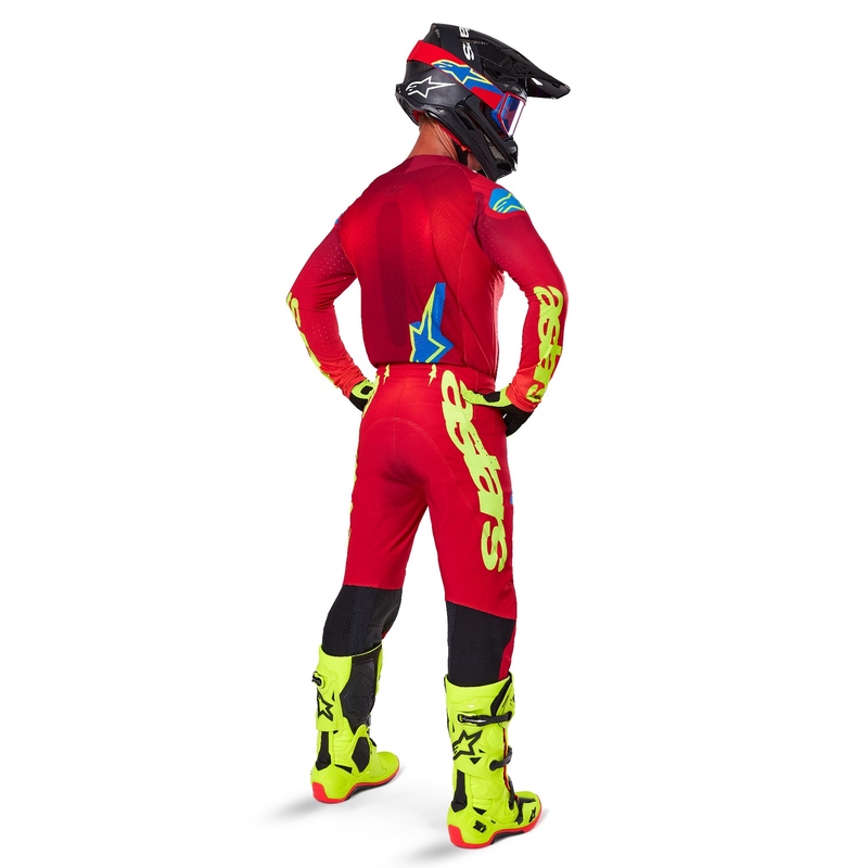 Alpinestars Supertech Maker κόκκινη-φλούο κίτρινη φανέλα motocross