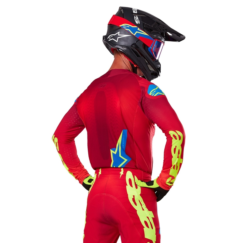 Alpinestars Supertech Maker κόκκινη-φλούο κίτρινη φανέλα motocross