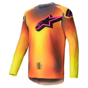 Motocross φανέλα Alpinestars Supertech Lipan κίτρινο-ροζ