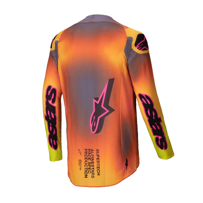 Motocross φανέλα Alpinestars Supertech Lipan κίτρινο-ροζ